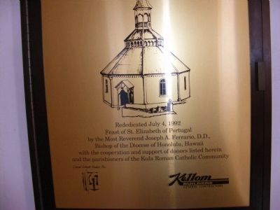 Holy Ghost Catholic Church-Rededication plaque inside the church. Click for full size. Holy Ghost Catholic Church-Rededication plaque inside the church image. Click for full size.