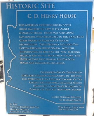 C.D. Henry House Marker image. Click for full size.