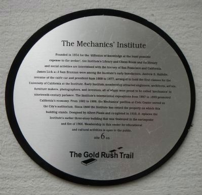 The Mechanics Institute Marker image. Click for full size.