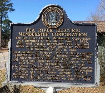 Pea River Electric Membership Corporation Marker image. Click for full size.