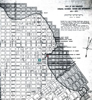 Map of San Francisco Showing Business Section and Waterfront 1851-1852 image. Click for full size.