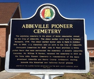 Abbeville Pioneer Cemetery Marker image. Click for full size.