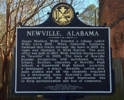 Newville, Alabama Marker image. Click for full size.