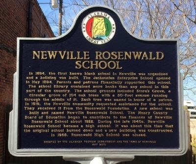 Newville Rosenwald School Marker image. Click for full size.