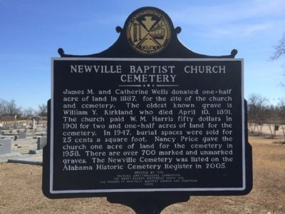 Newville Baptist Church Cemetery Marker image. Click for full size.