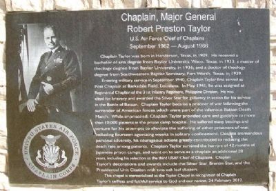 Chaplain, Major General Robert Preston Taylor Marker. Click for full size. Chaplain, Major General Robert Preston Taylor Marker image. Click for full size.