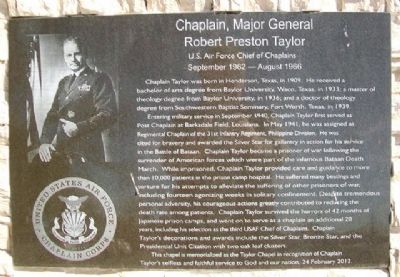 Chaplain, Major General Robert Preston Taylor Marker image. Click for full size.