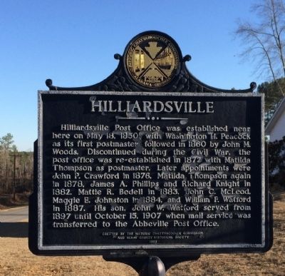Hilliardsville Marker. Click for full size. Hilliardsville Marker image. Click for full size.