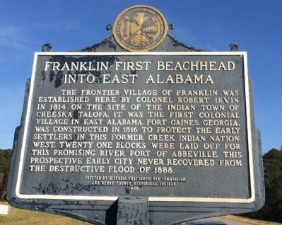 Franklin - First Beachhead into East Alabama Marker image. Click for full size.