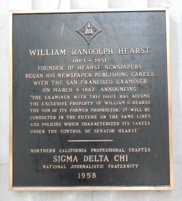 William Randolph Hearst Marker. Click for full size. William Randolph Hearst Marker image. Click for full size.