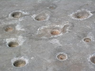 Mortar Holes. Click for full size. Mortar Holes image. Click for full size.