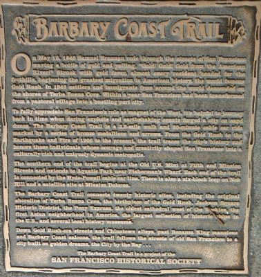 The Barbary Coast Trail Marker. Click for full size. The Barbary Coast Trail Marker image. Click for full size.