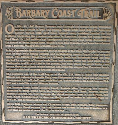 The Barbary Coast Trail Marker image. Click for full size.
