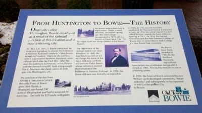 From Huntington to Bowie - The History Marker image. Click for full size.