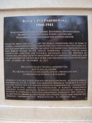 Ignacy Jan Paderewski Marker. Click for full size. Ignacy Jan Paderewski Marker image. Click for full size.