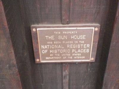 Sun House NRHP Marker. Click for full size. Sun House NRHP Marker image. Click for full size.
