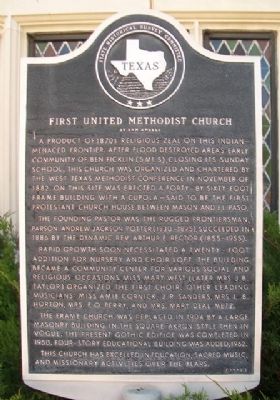 First United Methodist Church of San Angelo Marker. Click for full size. First United Methodist Church of San Angelo Marker image. Click for full size.