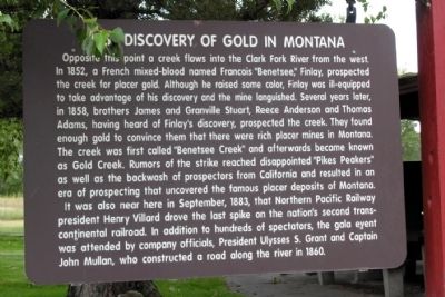 First Discovery of Gold in Montana Marker image. Click for full size.