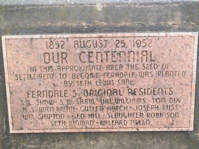 Our Centennial Marker. Click for full size. Our Centennial Marker image. Click for full size.