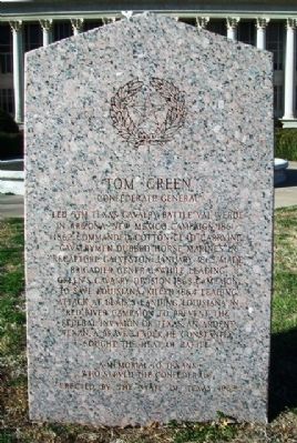 Tom Green Monument (Side A). Click for full size. Tom Green Monument (Side A) image. Click for full size.
