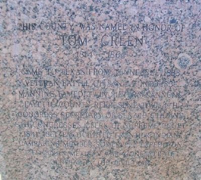 Tom Green Monument (Side B) image. Click for full size.