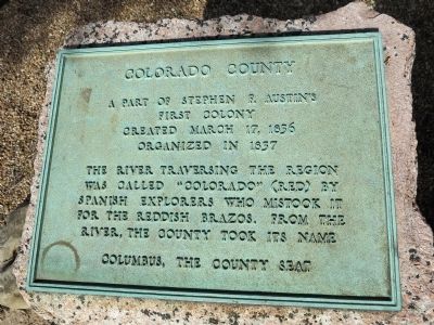 Colorado County Marker. Click for full size. Colorado County Marker image. Click for full size.
