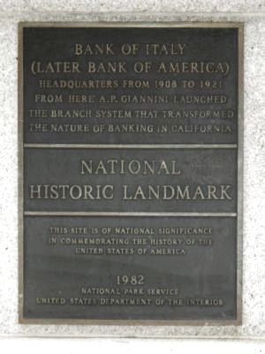 Bank of Italy Marker. Click for full size. Bank of Italy Marker image. Click for full size.