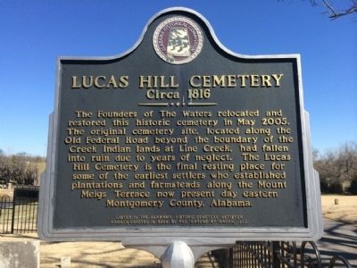 Lucas Hill Cemetery Marker. Click for full size. Lucas Hill Cemetery Marker image. Click for full size.