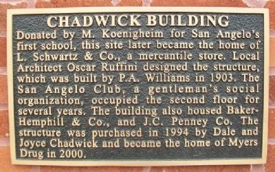 Chadwick Building Marker image. Click for full size.