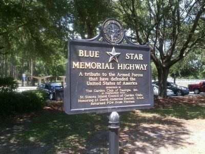"Blue Star Memorial Highway" marker - near the "The State of Georgia Salutes" marker. Click for full size. "Blue Star Memorial Highway" marker - near the "The State of Georgia Salutes" marker image. Click for full size.