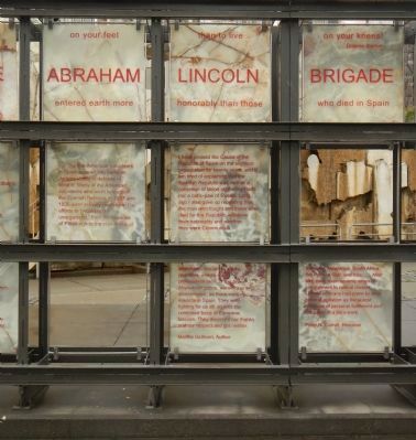 The Abraham Lincoln Brigade Marker, columns 9,10 & 11. Click for full size. The Abraham Lincoln Brigade Marker, columns 9,10 & 11 image. Click for full size.
