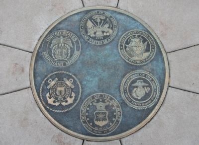 Military Emblems Under Spire. Click for full size. Military Emblems Under Spire image. Click for full size.