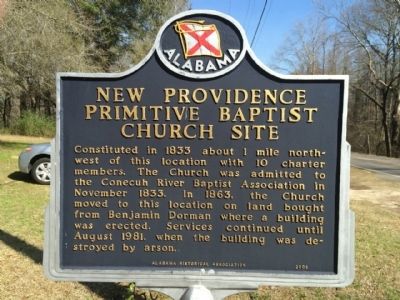 New Providence Primitive Baptist Church Site Marker. Click for full size. New Providence Primitive Baptist Church Site Marker image. Click for full size.