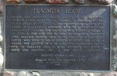 Dunsmuir House Marker image. Click for full size.