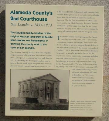 Alameda County’s 2nd Courthouse Marker. Click for full size. Alameda County’s 2nd Courthouse Marker image. Click for full size.