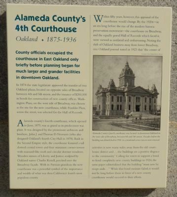 Alameda Countys 4th Courthouse Marker image. Click for full size.