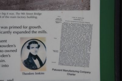 Theodore Jenkins and Patuxent Manufacturing Company Charter image. Click for full size.