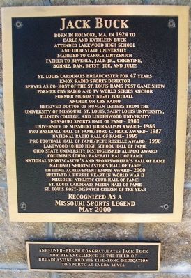 Jack Buck Marker. Click for full size. Jack Buck Marker image. Click for full size.