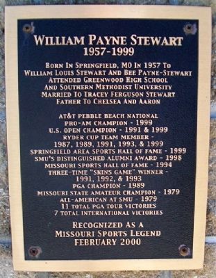 William Payne Stewart Marker. Click for full size. William Payne Stewart Marker image. Click for full size.