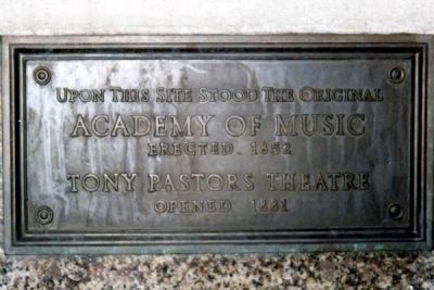 Academy of Music Site Marker. Click for full size. Academy of Music Site Marker image. Click for full size.