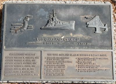 USS Oakland CL-AA 95 Marker. Click for full size. USS Oakland CL-AA 95 Marker image. Click for full size.
