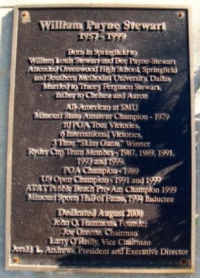 William Payne Stewart Marker. Click for full size. William Payne Stewart Marker image. Click for full size.