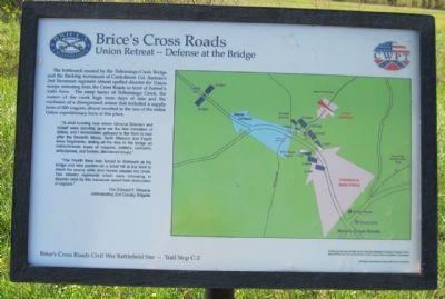 Brice's Cross Roads: Union Defeat - Defense at the Bridge Marker image. Click for full size.