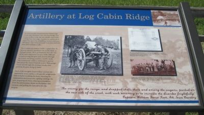 Artillery at Log Cabin Ridge Marker. Click for full size. Artillery at Log Cabin Ridge Marker image. Click for full size.