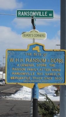The Site of W.H.H. Ransom & Sons, a General Store. Marker image. Click for full size.
