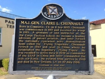 Maj. Gen. Claire L. Chennault Marker image. Click for full size.