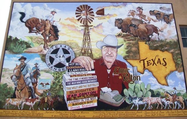 Elmer Kelton Memorial Mural. Click for full size. Elmer Kelton Memorial Mural image. Click for full size.