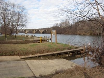 View of harbor area with railroad bridge in background. Click for full size. View of harbor area with railroad bridge in background image. Click for full size.