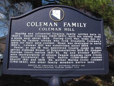 Coleman Family Marker image. Click for full size.