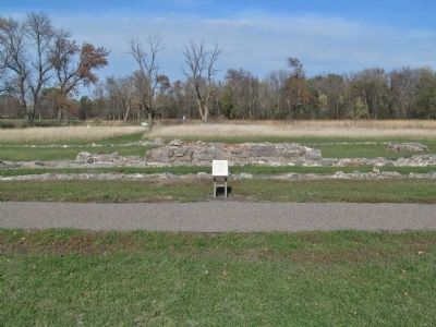 Stone Barracks Ruins and Marker. Click for full size. Stone Barracks Ruins and Marker image. Click for full size.